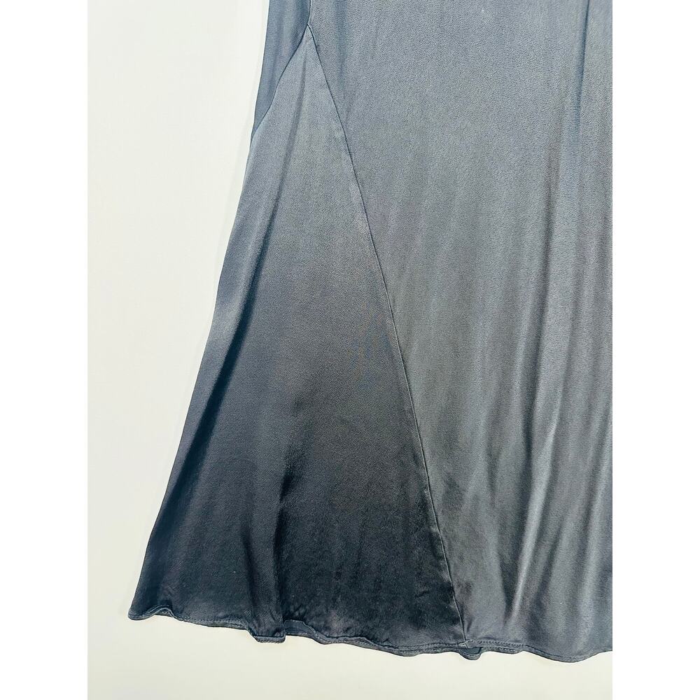 Dissh Charli Black Satin Maxi Skirt Bias Cut Size 10 - Picture 2 of 7